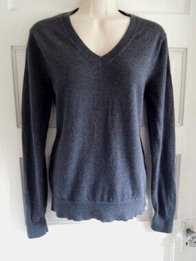 Brooks Brothers Women's Charcoal Gray Merino Wool Sweater M